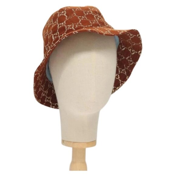 GUCCI GG Canvas Bucket Hat L Brown 631951 Auth - Picture 1 of 14